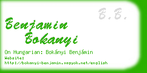 benjamin bokanyi business card