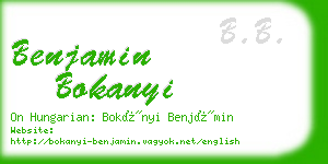 benjamin bokanyi business card